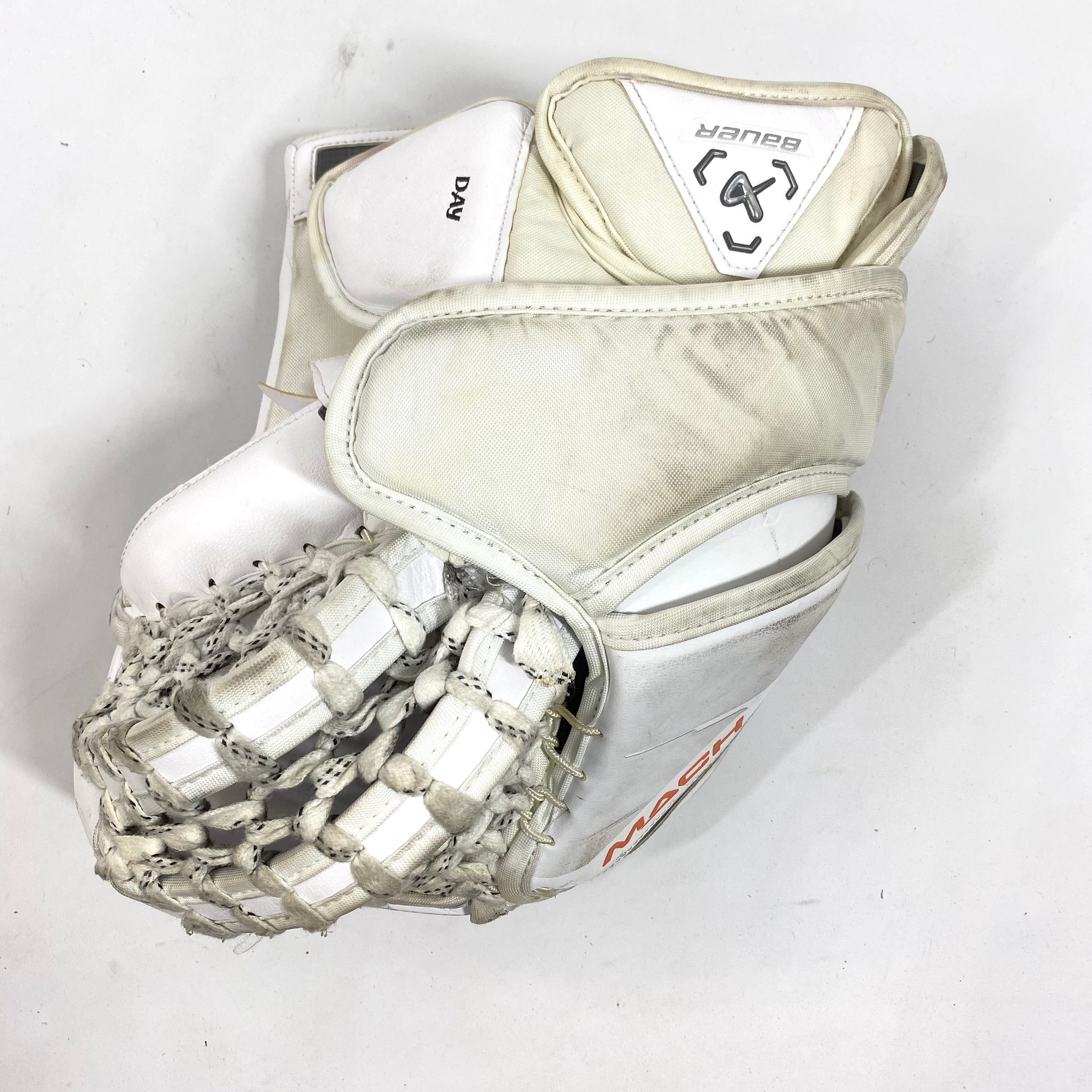 Bauer Supreme Mach - Gant de gardien Pro Stock d'occasion - (Blanc/Orange)